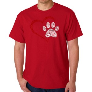 LA Pop Art Paw Heart - Men's Word Art T-Shirt - 1 of 4