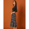 INSPIRE CHIC Women's Floral Chiffon Ruffle Tiered Midi Skirts 2 Packs - 4 of 4