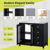 36 Inch Bathroom Storage Cabinet Vanity with Two Soft Closed Doors, Adjustable Shelves, and Three Drawers - 2 of 4