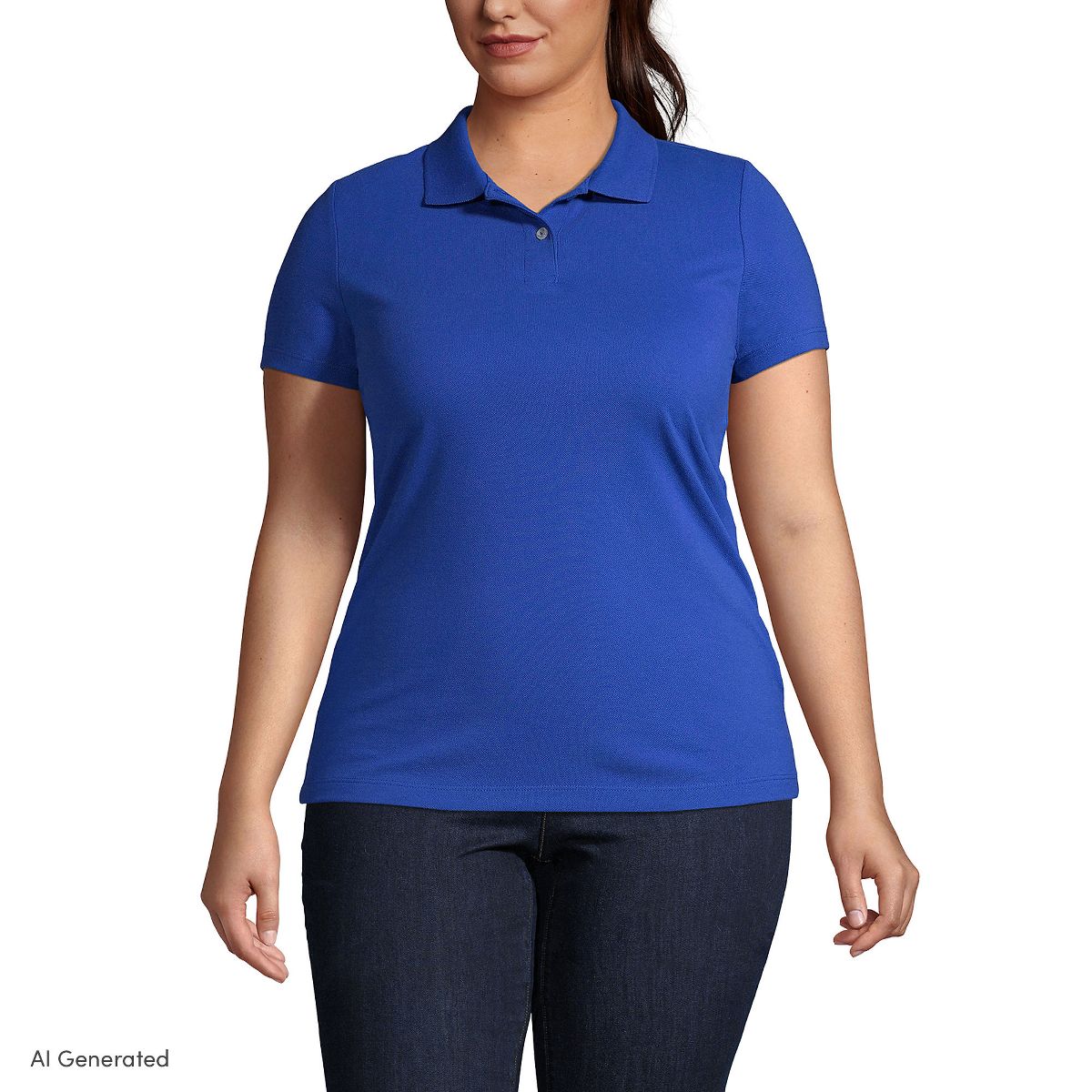 Lands' End Women's Essential Pique Short Sleeve Polo Shirt - thumbnail 7