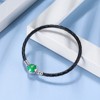 Leather Braided Charm Bracelet for Women 21 cm Sterling Silver Clover Clasp Ginger Lyne Collection - 2 of 4
