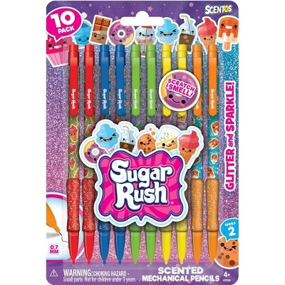 10ct #2 Scented Mechanical Pencils Glitter Multicolor - Sugar Rush