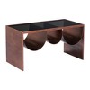 HomeRoots 32" Black and Copper Mirrored Glass and Steel Solid Coffee Table - 4 of 4