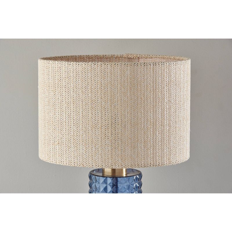 Glass Delilah Table Lamp Antique Brass/Blue - Adesso, 5 of 7