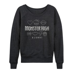 Women's - Monster High - Alumni Dead Luxe Lightweight French Terry Wide Neck Long Sleeve Shirt - 1 of 4