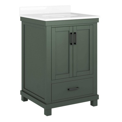 24 Bathroom Vanity With Top Sink And 2 Soft Close Doors - Modernluxe :  Target