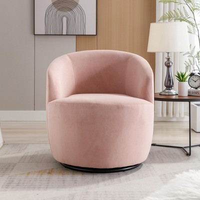 360° Swivel Barrel Accent Chair, Upholstered Lounge Club Armchair for Living Room or Bedroom – Maison Boucle
