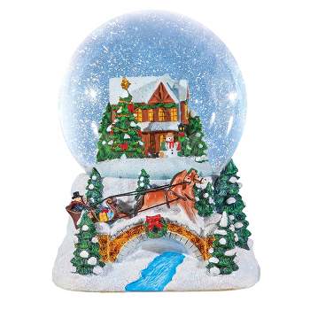 Snow Globes Glitter Water Globe Musical Snow Globe Decoration Plays We Wish  You a Merry Christmas , 100mm,Christmas Tree