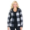Galaxy J. Come Women's  Loose Fit  Heavyweight Polar Fleece Plaid Hoodie With Faux Shearling Lining - 3 of 4