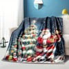 Lomsoe Vintage Santa Claus & Christmas Tree Print Flannel Blanket - All Seasons Soft Cozy Warm Throw Blanket for Bed, Napping, Camping, Travel, Office - 4 of 4