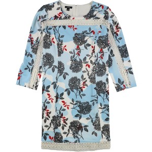 Alfani Womens Illusion Trim Floral Shift Dress - 1 of 1