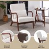HOMEFUN Mid Century Modern Upholstered  PU Leather Wooden Frame Accent Armchair with Pillow and Cushion - 3 of 4