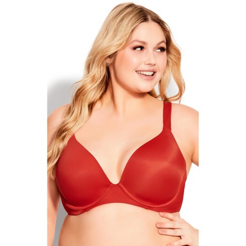 Avenue Body  Women's Plus Size Fashion Plunge Bra - Salsa Red - 40c :  Target