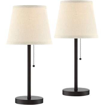 27 3-way Decorative Metal Table Lamp With Linen Shade (includes Led Light  Bulb) Black - Cresswell Lighting : Target