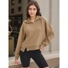 ATHLECHIC Women's Cropped Long Sleeve Half Zip Pullover Oversized Hoodie Sweatshirts - 2 of 4