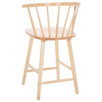 Natural Rubberwood Spindle Back Counter Stool Set