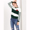 Allegra K Women's Knitted Top Drop Shoulder Crewneck Striped Color Block Pullover Sweater - 3 of 4