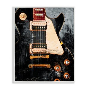 Stupell Industries Vintage Electric Guitar Music Notes Framed Giclee Art - 1 of 4