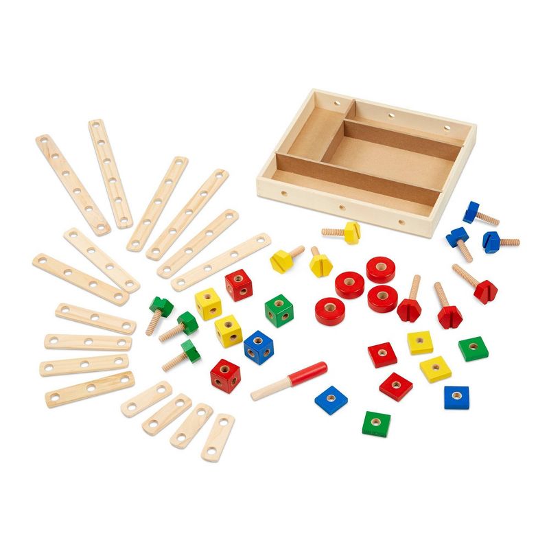 Melissa &#38; Doug Wooden Construction Building Set in a Box (48pc), 1 of 11