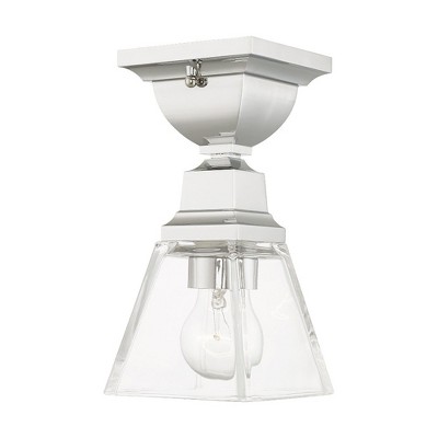 Whitfield Polished Chrome 1-Light LED Flush Mount with Clear Glass