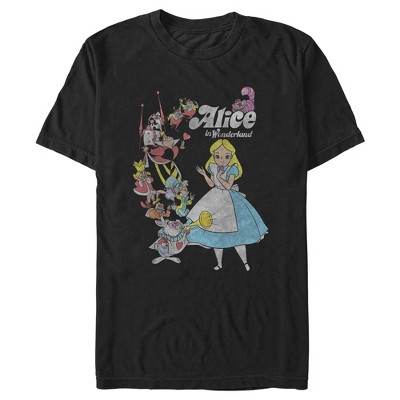 Men's Alice In Wonderland Distressed Group Shot T-shirt : Target