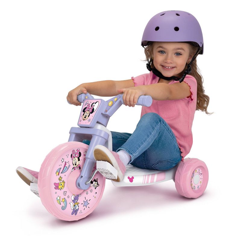 Minnie Mouse 10&#34; Fly Wheel Kids&#39; Tricycle with Electronic Sound - Pink/Purple, 4 of 10