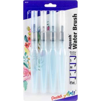 Arteza Water Brush Pens - Self-Moistening - Portable (Assorted Tips, Set of 6)