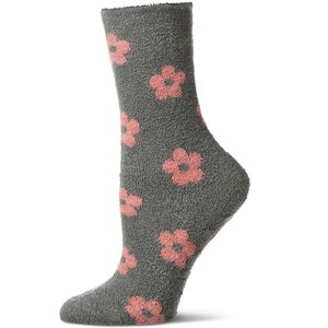 Memoi Women's "Daisies" Non-Skid Lavender Infused Crew-Length Cozy Spa Sock - 1 of 4