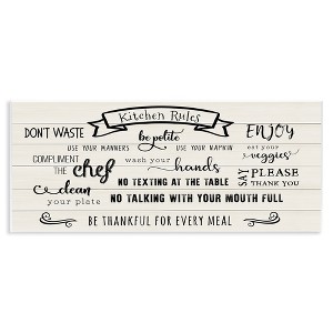 Stupell Industries Kitchen Rules List Family Happiness Motivational Phrases, 17" x 7" - 1 of 4