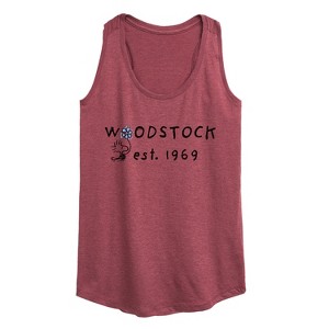 Women's - Peanuts - Woodstock 1969 Graphic Racerback Tank - 1 of 4