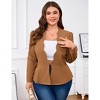 Clearlove Women's Wave V Neck Work Office Dressy Double Lapel Single Button Peplum Comfortable Blazer - 2 of 4