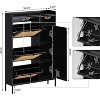 Rattan Shoe Cabinet with 3 Flip Drawers and 4-Tier Shoe Storage Cabinet, Freestanding Shoe Organizer , Bedroom,Living Room, - 2 of 4