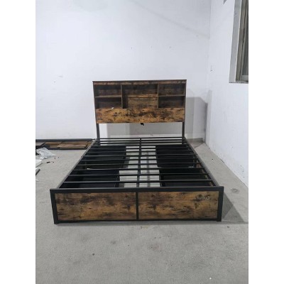 Storage Bed Frame with Drawers, QUEEN Size, Vintage Finish Target
