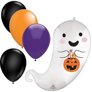 31" Halloween Trick or Treat Ghost Balloon with 4 Latex Balloons – Party Decoration - 1 of 4