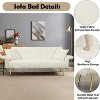 70.1 "futon sofa bed, convertible double sofa bed with folding armrests for living rooms and small Spaces Beige - 2 of 4