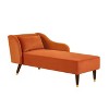PAGED Modern Velvet Accent Lounge Chair with Pillow & Gold Decor,Upholstered Chaise Sleeper Chair for Living Room,Bedroom - 4 of 4