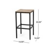 DSVIMOY Counter and Bar Stool Modern Industrial Barstools with Acacia Wood and Metal Frame for Patio, Black, 36"*19"*8.75" - 3 of 4