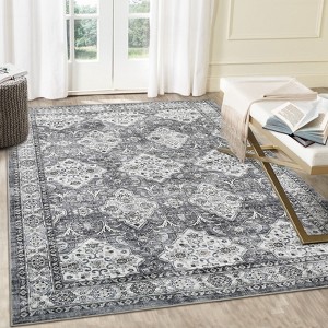 Coucheta Vintage Area Rug, Farmhouse Print Rug, Low Pile Machine Washable & Non-Slip, Multiple Sizes & Colors for Living Room, Home Office Decor - 1 of 4