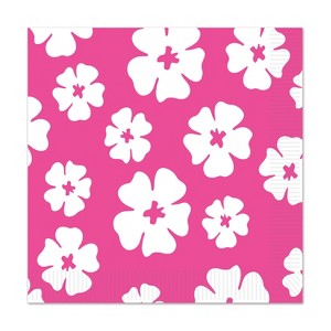 Beistle Hibiscus Beverage Napkins, (64/Pkg) Multicolored - 1 of 4