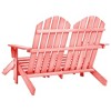 vidaXL 2-Seater Patio Adirondack Chair and Ottoman Set in Solid Fir Wood, Pink, Weather-Resistant, Detachable Ottomans, Ideal for Garden - 4 of 4