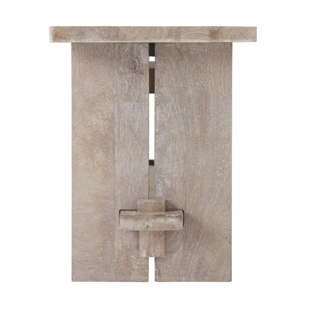 40" Castleton Mango Wood Bench and Coat Hook with Shelf Driftwood - Alaterre Furniture: Entryway Storage, 5 Metal Hooks, No Surface Treatment - thumbnail 6