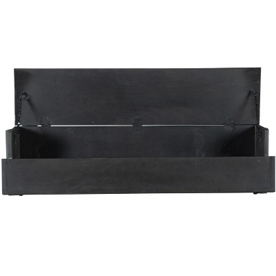 Black Wood Transitional Writing Desk with Drawers