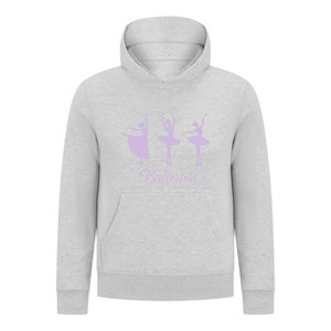 Everyday Kids Ballerina Girls Pullover Hoodie – Purple Dancer Silhouette Ballet Sweatshirt - 1 of 4