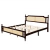 KIGFTSOD King Pine wooden Bed with Rattan Headboard and Footboard, with Central Enhanced Bed Platform - 4 of 4