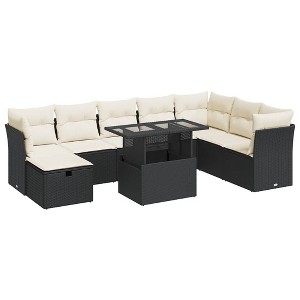 vidaXL Garden Sofa Set Black, Cream - 1 of 4