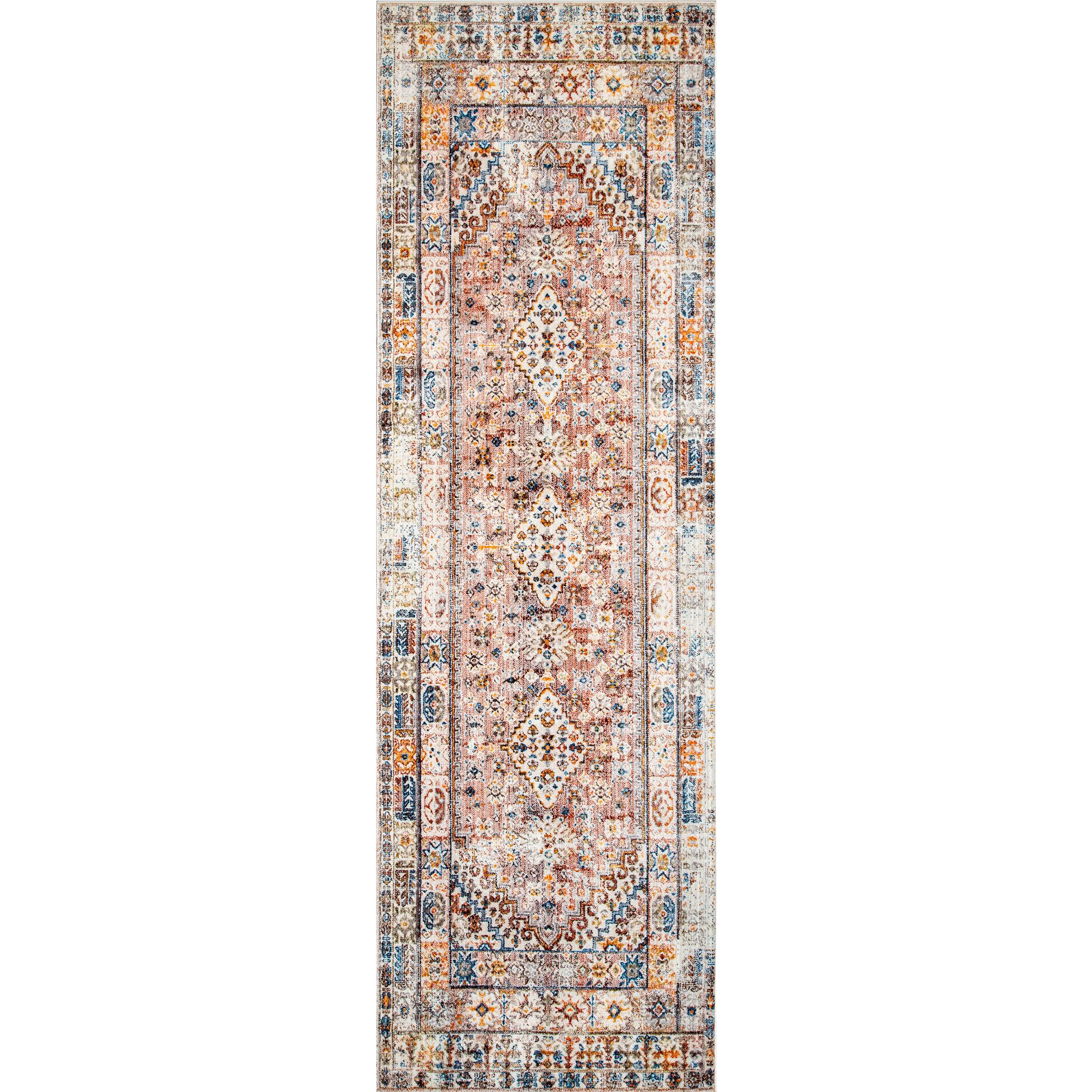 Nuloom Farley Oriental/Persian 2x6 Runner Indoor Area Rug for Living Room Bedroom Dining Room Entryway Hallway Kitchen, Khaki/Multicolor