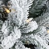 Christmas Royal Oaks Flocked Fir 24in Wreath, Pre-Lit 40 Warm White LED Lights w/ 8 Functions, 110 PE/PVC Tips - image 3 of 4