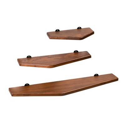 MH London Force  36" Set of 3 Wall Mounted Shelves Mango Wood