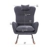 Upholstered Rocking Chair for Nursery or Living Room, Teddy Fabric Accent Glider with High Back and Cushion-The Pop Home - 4 of 4