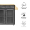Modway Cuisine Kitchen Cart – Rolling Storage Island with Shelves, Drawer, and Towel Rack - 3 of 4